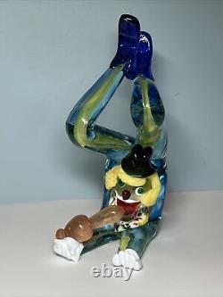 VTG Hand Blown Murano Glass Clown Upside Down Acrobat 8.5 JICO