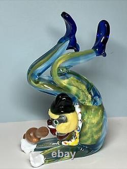 VTG Hand Blown Murano Glass Clown Upside Down Acrobat 8.5 JICO