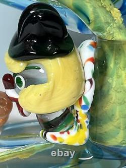 VTG Hand Blown Murano Glass Clown Upside Down Acrobat 8.5 JICO