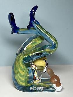 VTG Hand Blown Murano Glass Clown Upside Down Acrobat 8.5 JICO