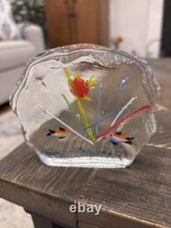 VTG Hand-blown Murano Art Glass Aquarium Sculpture, Lume & Sommerso Styles MCM
