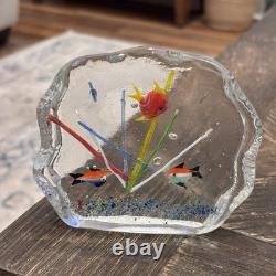 VTG Hand-blown Murano Art Glass Aquarium Sculpture, Lume & Sommerso Styles MCM