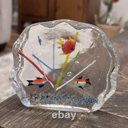 VTG Hand-blown Murano Art Glass Aquarium Sculpture, Lume & Sommerso Styles MCM