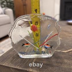 VTG Hand-blown Murano Art Glass Aquarium Sculpture, Lume & Sommerso Styles MCM