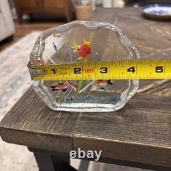 VTG Hand-blown Murano Art Glass Aquarium Sculpture, Lume & Sommerso Styles MCM