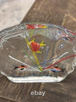 VTG Hand-blown Murano Art Glass Aquarium Sculpture, Lume & Sommerso Styles MCM
