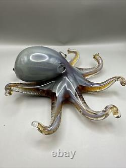 VTG Japan Murano Glass Hand Sculpted Blown Glass Octopus Paperweight Mint