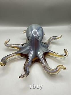 VTG Japan Murano Glass Hand Sculpted Blown Glass Octopus Paperweight Mint