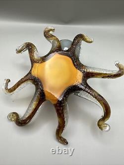 VTG Japan Murano Glass Hand Sculpted Blown Glass Octopus Paperweight Mint