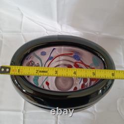 VTG Large Hand Blown Murano Murrine Abstract Art Glass Vase Signed