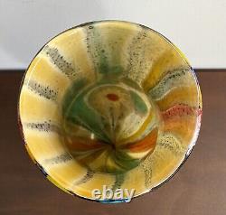 VTG Large, Vibrant Hand Blown Murano Millefiori & Swirl Art Glass Vase, No Label