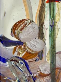 VTG Murano Art Glass Aquarium Sculpture Vase Signed Glass Studio Murano