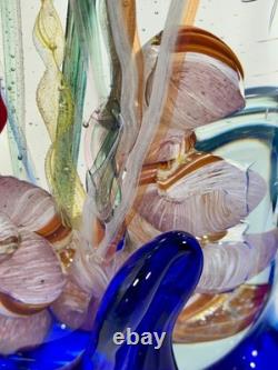 VTG Murano Art Glass Aquarium Sculpture Vase Signed Glass Studio Murano