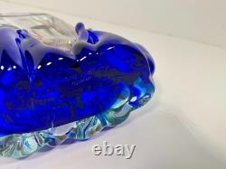 VTG Murano Art Glass Aquarium Sculpture Vase Signed Glass Studio Murano