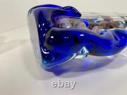 VTG Murano Art Glass Aquarium Sculpture Vase Signed Glass Studio Murano