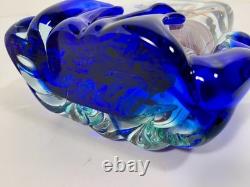 VTG Murano Art Glass Aquarium Sculpture Vase Signed Glass Studio Murano
