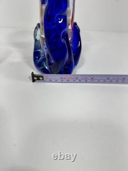VTG Murano Art Glass Aquarium Sculpture Vase Signed Glass Studio Murano