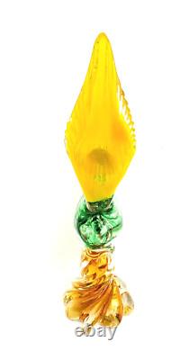 VTG Murano Art Glass Hand Blown Pheasant withGold Flecks Original Sticker 13.25H