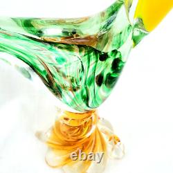 VTG Murano Art Glass Hand Blown Pheasant withGold Flecks Original Sticker 13.25H
