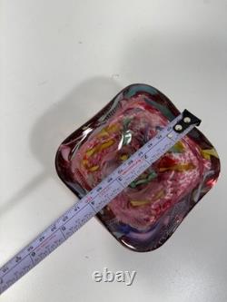 VTG Murano Art Glass Tutti-Frutti Bowl Hand Blown Italian 4 Heavy