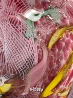 VTG Murano Art Glass Tutti-Frutti Bowl Hand Blown Italian 4 Heavy