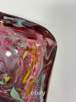 VTG Murano Art Glass Tutti-Frutti Bowl Hand Blown Italian 4 Heavy
