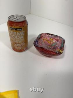 VTG Murano Art Glass Tutti-Frutti Bowl Hand Blown Italian 4 Heavy