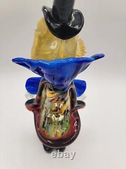 VTG Murano Art Hand Blown Glass Clown Collectible 11 inch Very Good Condition