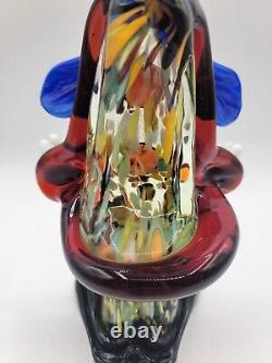 VTG Murano Art Hand Blown Glass Clown Collectible 11 inch Very Good Condition