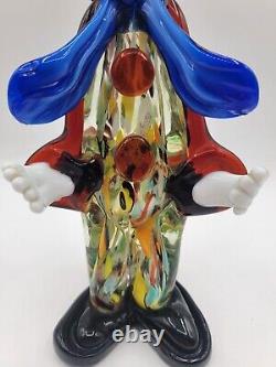 VTG Murano Art Hand Blown Glass Clown Collectible 11 inch Very Good Condition