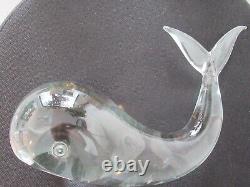 VTG Murano Crystal Whale Art Glass L. Zanetti Italy Figurine Paperweight 10