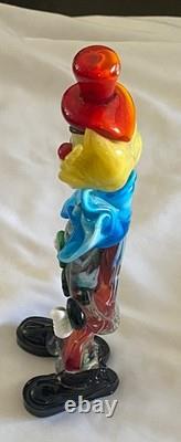 VTG Murano Hand Blown Glass Clown Figurine Original Italy 1950s Smiling, Ball