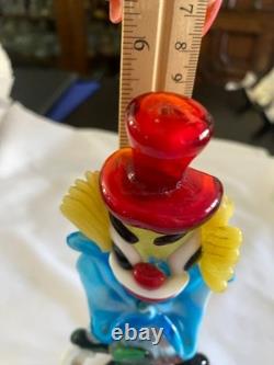 VTG Murano Hand Blown Glass Clown Figurine Original Italy 1950s Smiling, Ball