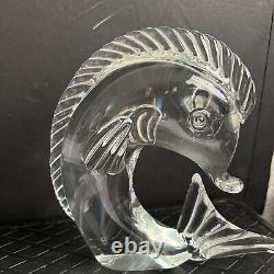 VTG Murano Licio Zanetti Signed Hand Blown Glass Fish Sculpture Figurine 8.5