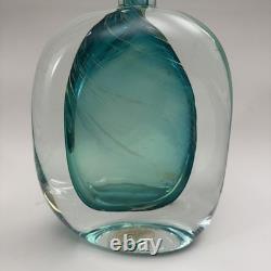 VTG Murano Style Perfume Bottle Decanter Heavy Hand Blown Swirl Art Glass