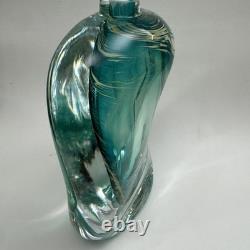 VTG Murano Style Perfume Bottle Decanter Heavy Hand Blown Swirl Art Glass