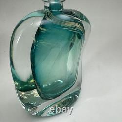 VTG Murano Style Perfume Bottle Decanter Heavy Hand Blown Swirl Art Glass