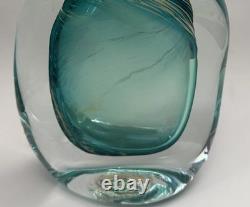 VTG Murano Style Perfume Bottle Decanter Heavy Hand Blown Swirl Art Glass