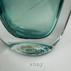 VTG Murano Style Perfume Bottle Decanter Heavy Hand Blown Swirl Art Glass