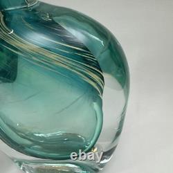 VTG Murano Style Perfume Bottle Decanter Heavy Hand Blown Swirl Art Glass