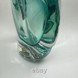 VTG Murano Style Perfume Bottle Decanter Heavy Hand Blown Swirl Art Glass