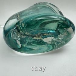 VTG Murano Style Perfume Bottle Decanter Heavy Hand Blown Swirl Art Glass