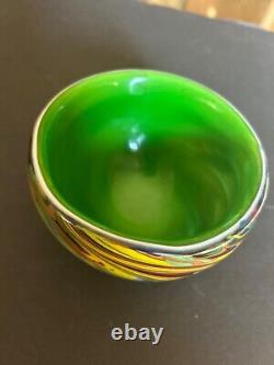 VTG Murano Swirl Art Glass Heavy Bowl RARE Rich Vivid Colors Thick Walls MCM