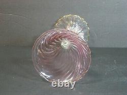 VTG Murano Venetian Italian Art Glass Swirl Pink Figural Martini Glass/s, Mint