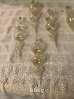 VTG Set Of Venetian Murano Hand-Blown Glass Christmas Tree Ornaments