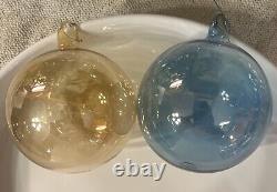 VTG Set Of Venetian Murano Hand-Blown Glass Christmas Tree Ornaments