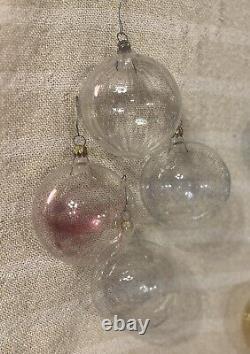 VTG Set Of Venetian Murano Hand-Blown Glass Christmas Tree Ornaments