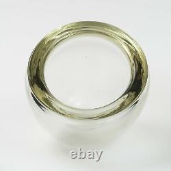 VTG Signed Alfredo Barbini Murano Clear Hand Blown Tilted Glass Bowl 6.5 x 7 W