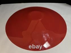 VeArt Murano Hand Blown Glass Bowl Venetian Orange with Gold Flakes 14.75