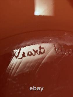 VeArt Murano Hand Blown Glass Bowl Venetian Orange with Gold Flakes 14.75